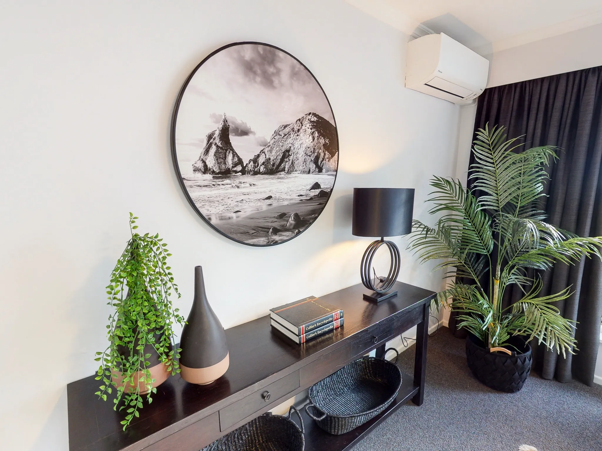 A console table styled by HomeStaged in Karori, Wellington